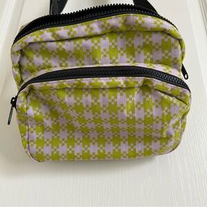 BAGGU Pink and Green Pixel Gingham Fanny Pack